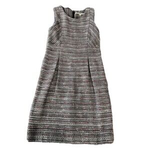 Veronica Beard Womens Multi Color Tweed Sleeveless Shift Dress Size 1 Back Zip